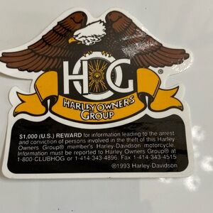 VTG  Pin Harley Davidson Bald Eagle "HOG" Harley Owners Group Eagle Sticker